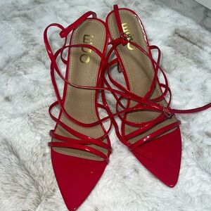 Ego red strap heels